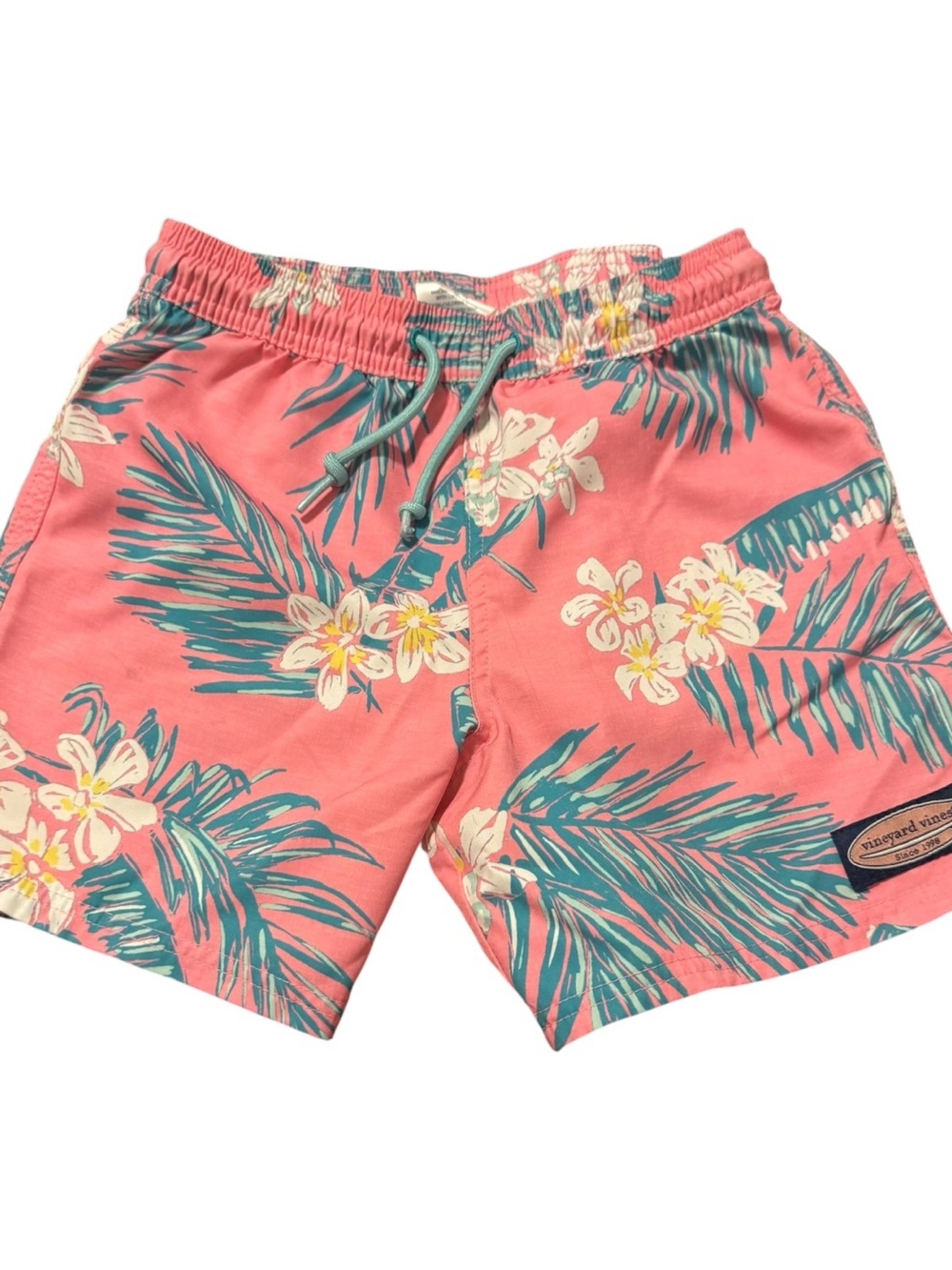 Vineyard Vines Coral Tropical Floral Swim Trunks